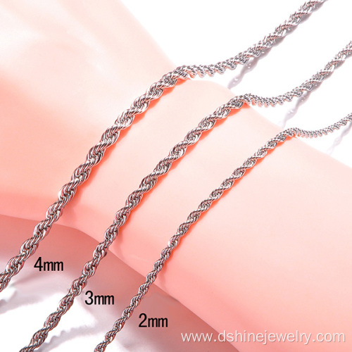 Twisted Stainless Steel Chain Necklace Men Chain Necklace